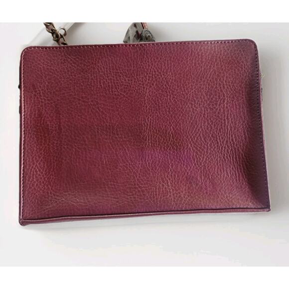 Burgundy BoeJack Design Crossbody Purse w Chain Strap & Pattern - Picture 7 of 10